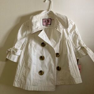 Juicy Couture 3/4 sleeve mini trench coat jacket nwt